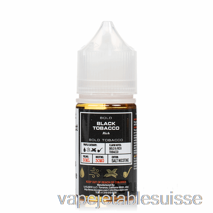 Vape Suisse Tabac Noir - Série Sel Bsx - 30ml 30mg